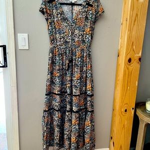 Floral Maxi cap sleeve dress AE
